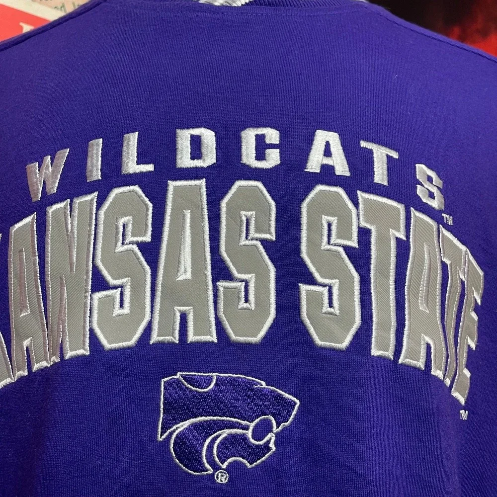 Vintage Kansas State‎ Wildcats Crewneck Lee Sport NCAA Purple USA Sz 3XL
